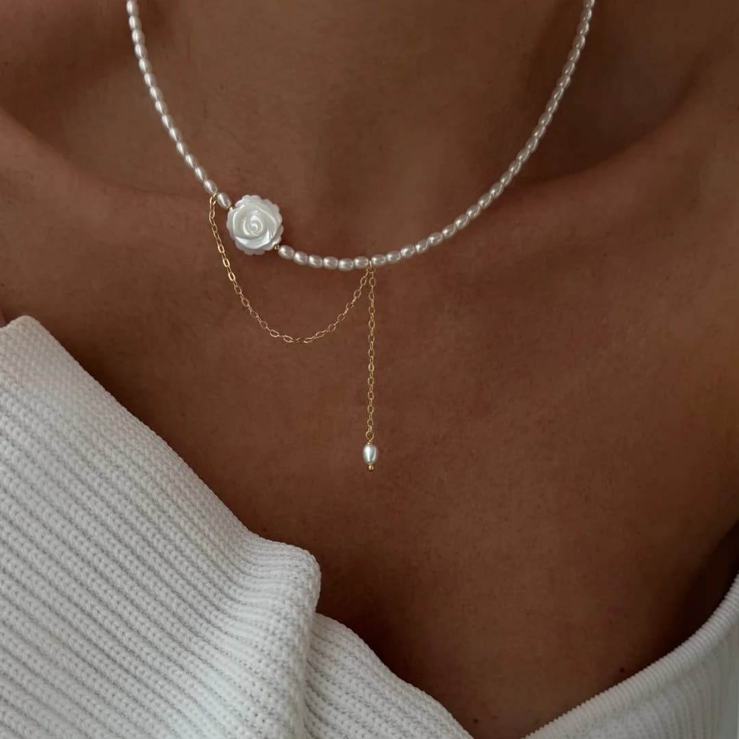 Collier de perles minimaliste pour femmes, nouveau Style, sensation de luxe, pompon, ton froid, Feng Shui, Xiaomi, chaîne de collier français