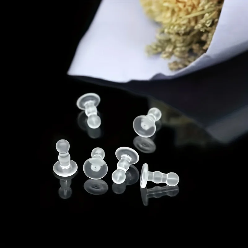 Coussinet d'oreille en Silicone, boucle d'oreille anti-perçage, bouchon d'oreille à couverture complète, boucle d'oreille de sécurité arrière pour la Production de bricolage, Production de bijoux — 3/8
