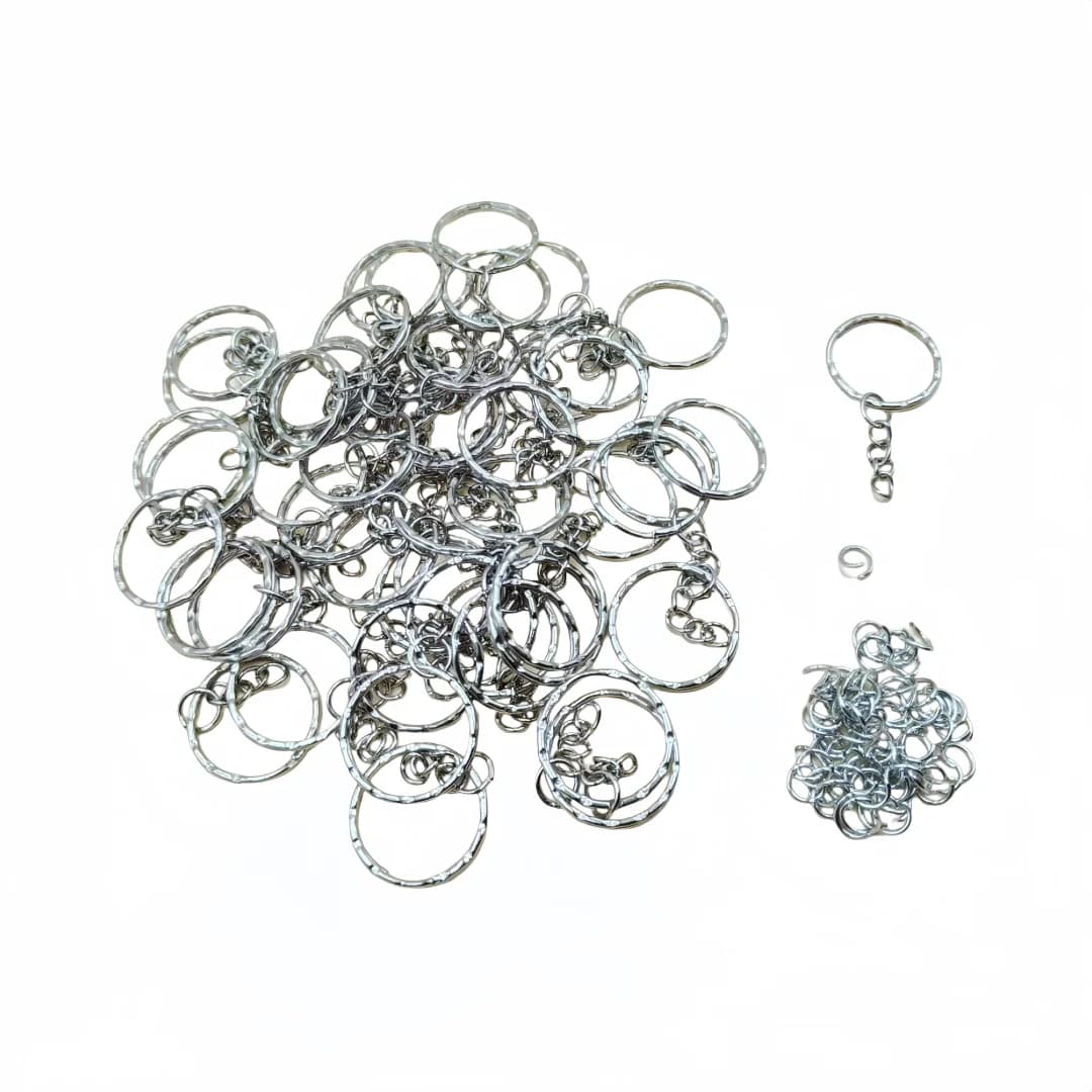 Anneau plat 25 mm * 50 pièces, boucle circulaire en métal, anneau rond, boucle lisse pour chien, anneau circulaire gaufré, boucle de suspension, crochet de suspension — 6/6