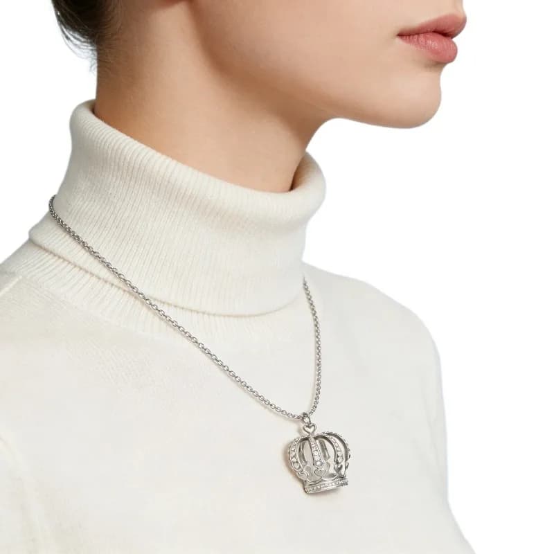 Collier pendentif couronne élégant, grande chaîne de clavicule, chaîne de pull, accessoire de bijoux à la mode, plusieurs couleurs, cadeau pour femmes et filles — 3/10