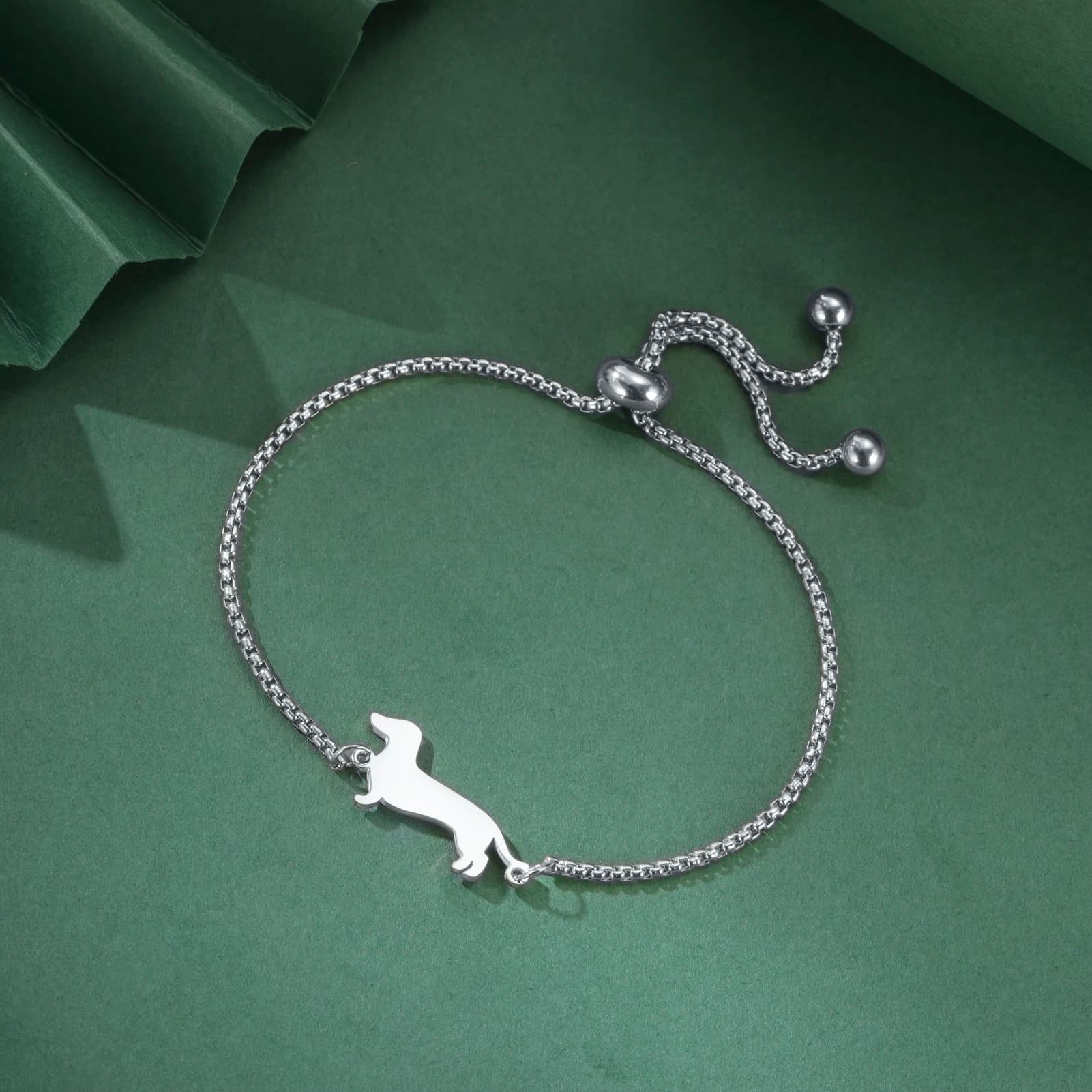 Bracelet en acier inoxydable pour chien teckel mignon, bijoux et cadeaux commémoratifs pour la saint-valentin pour femmes, vente en gros — 4/10