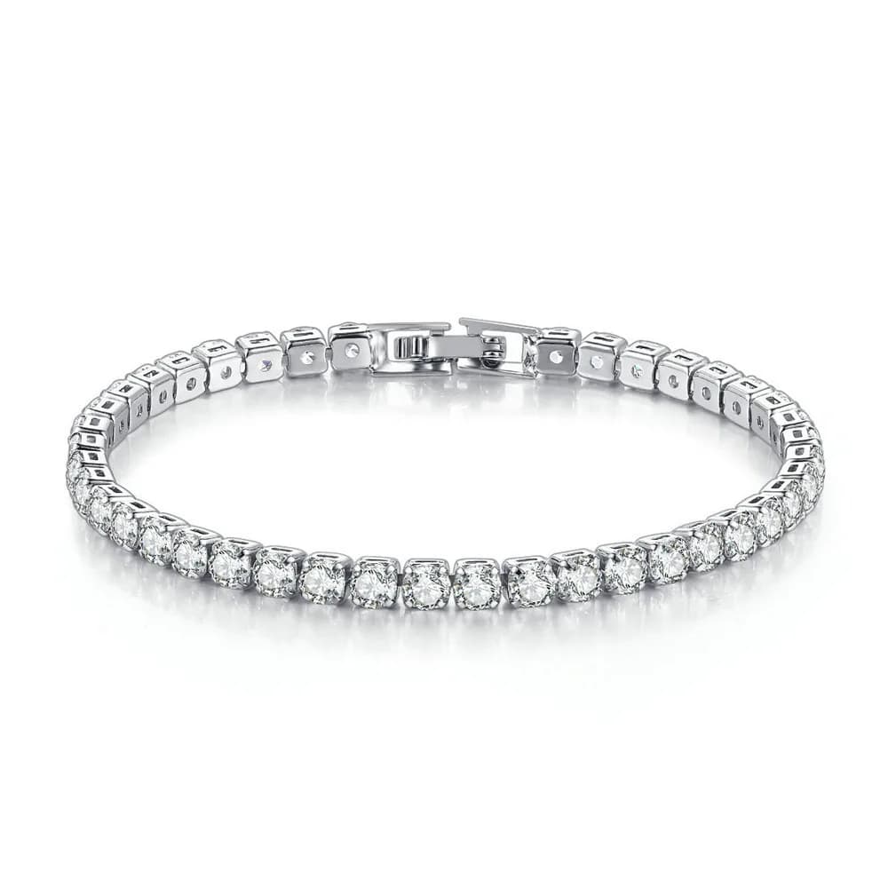 Bracelet de Tennis en zircone pour femmes, 4mm, breloque en cristal, chaîne fine de styliste, bijoux de mariage — 8/8