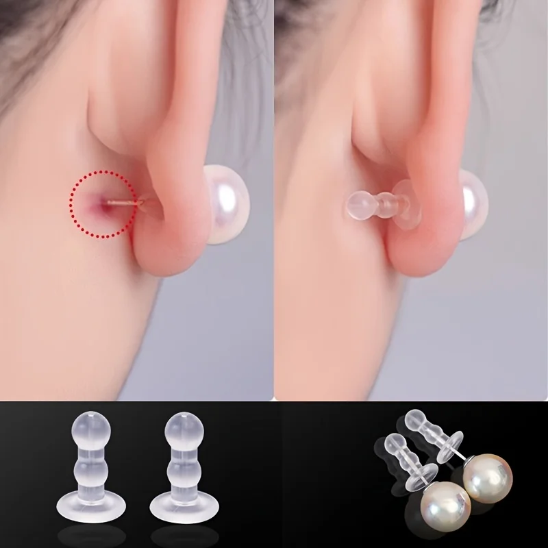 Coussinet d'oreille en Silicone, boucle d'oreille anti-perçage, bouchon d'oreille à couverture complète, boucle d'oreille de sécurité arrière pour la Production de bricolage, Production de bijoux