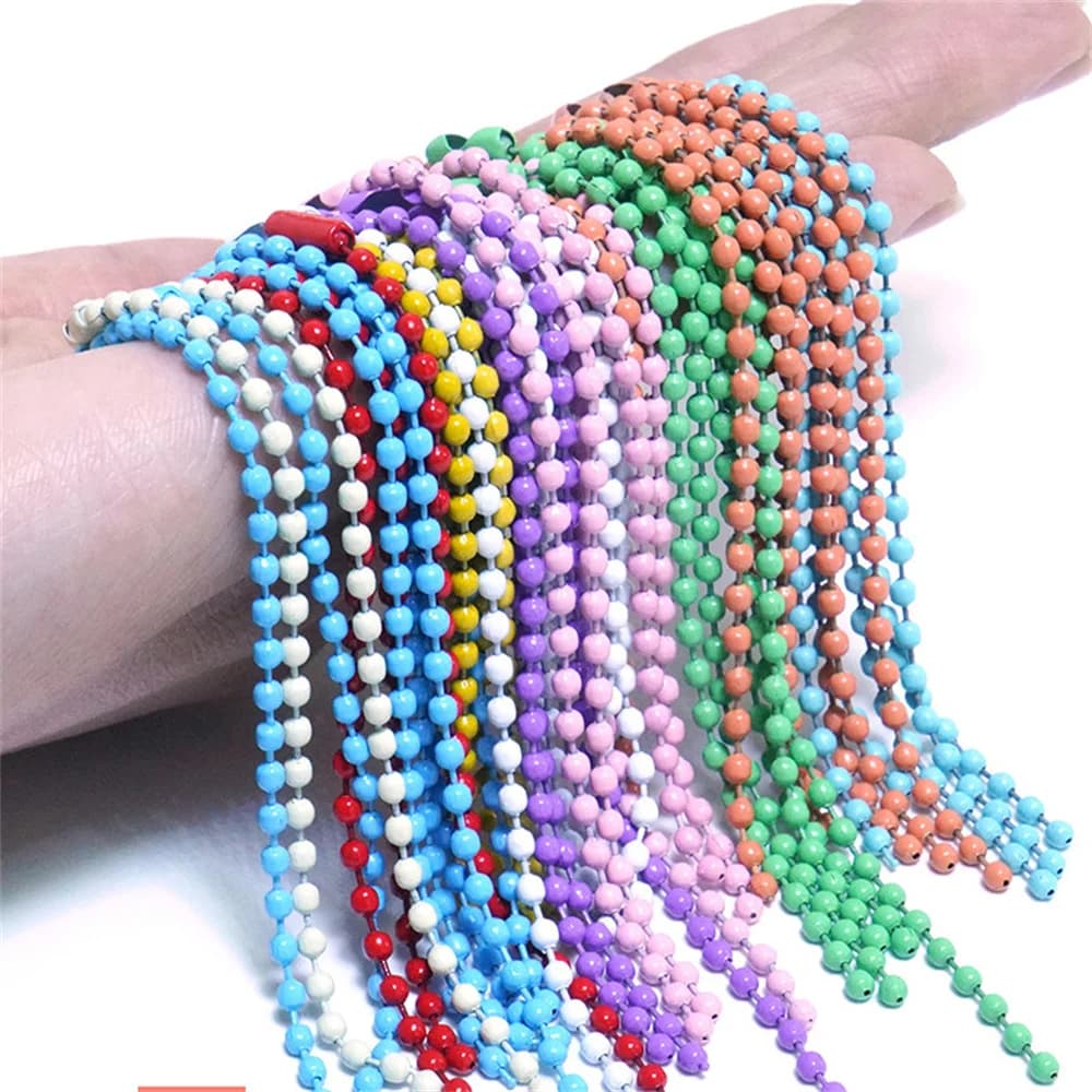 Chaînes de perles à billes, 20/40/80/100 pièces, adaptées au porte-clés/étiquette, connecteur d'étiquette à main pour bricolage de bracelets, accessoires de fabrication de bijoux — 5/6