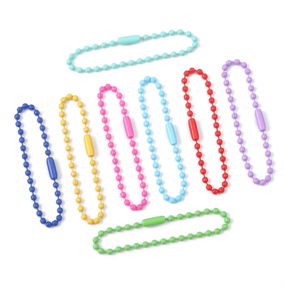 Chaînes de perles à billes, 20/40/80/100 pièces, adaptées au porte-clés/étiquette, connecteur d'étiquette à main pour bricolage de bracelets, accessoires de fabrication de bijoux