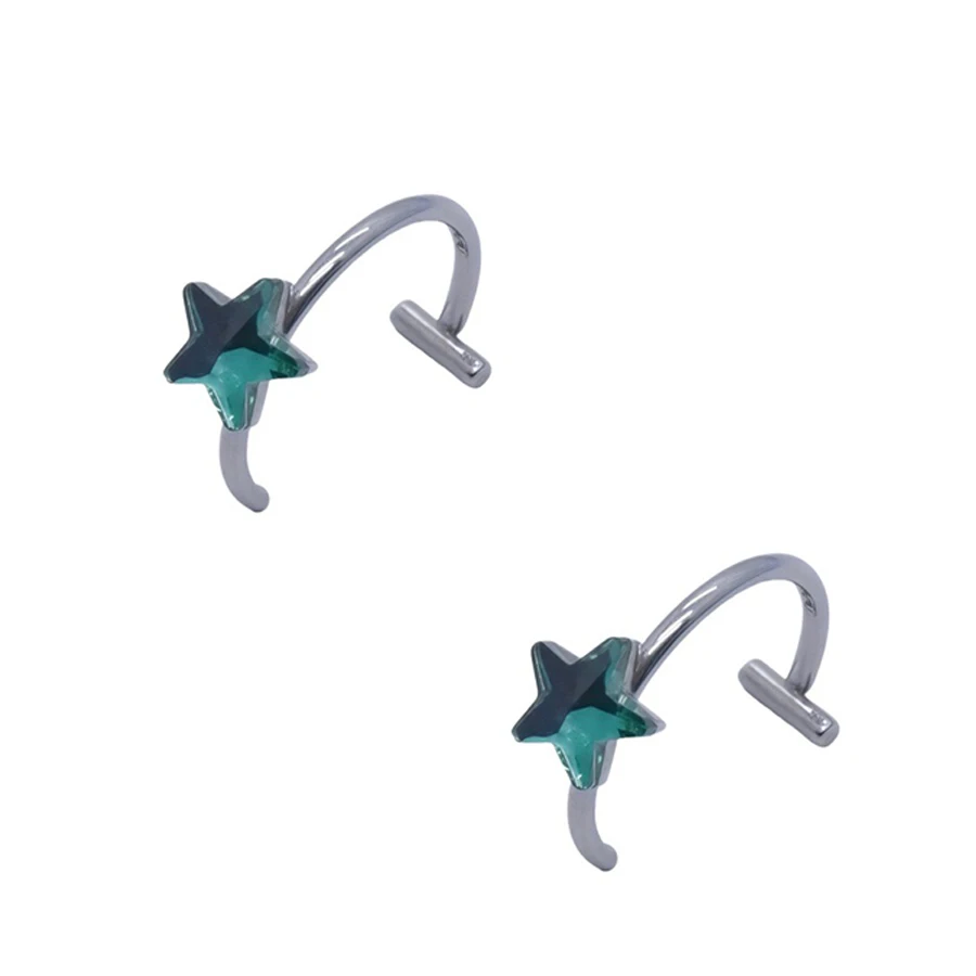 2 pièces à la mode 10mm en acier inoxydable Punk Clip sur faux Piercing nez enveloppement lèvres anneaux unisexe nez anneau femmes hommes Tusk corps bijoux — 9/10