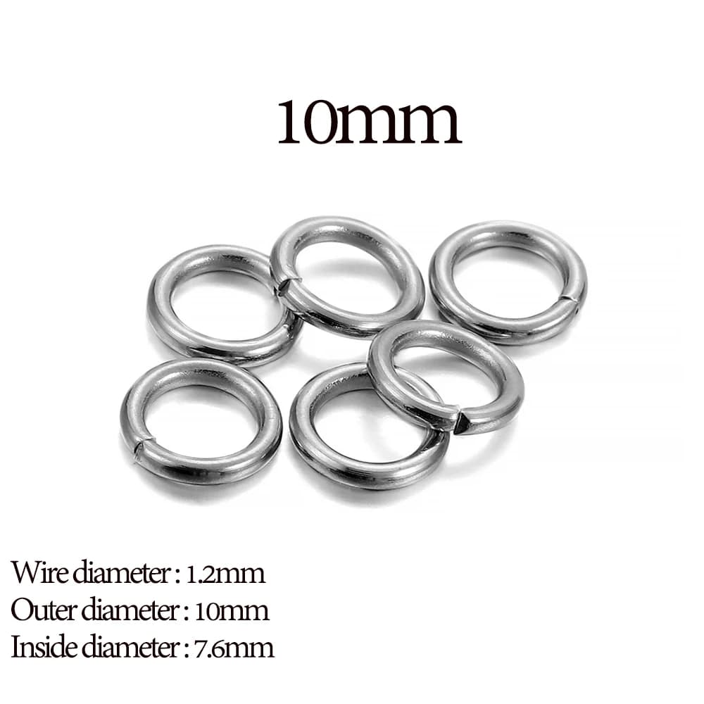 Anneaux fendus en acier inoxydable pour diabétique, boucles simples ouvertes, connecteurs pour bijoux à bricoler soi-même, résultats exécutifs, accessoires, 3-25mm, 30-200 pièces — 4/10