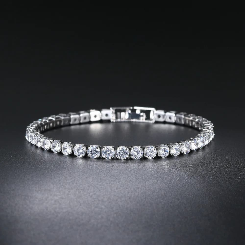 Bracelet de Tennis en zircone pour femmes, 4mm, breloque en cristal, chaîne fine de styliste, bijoux de mariage