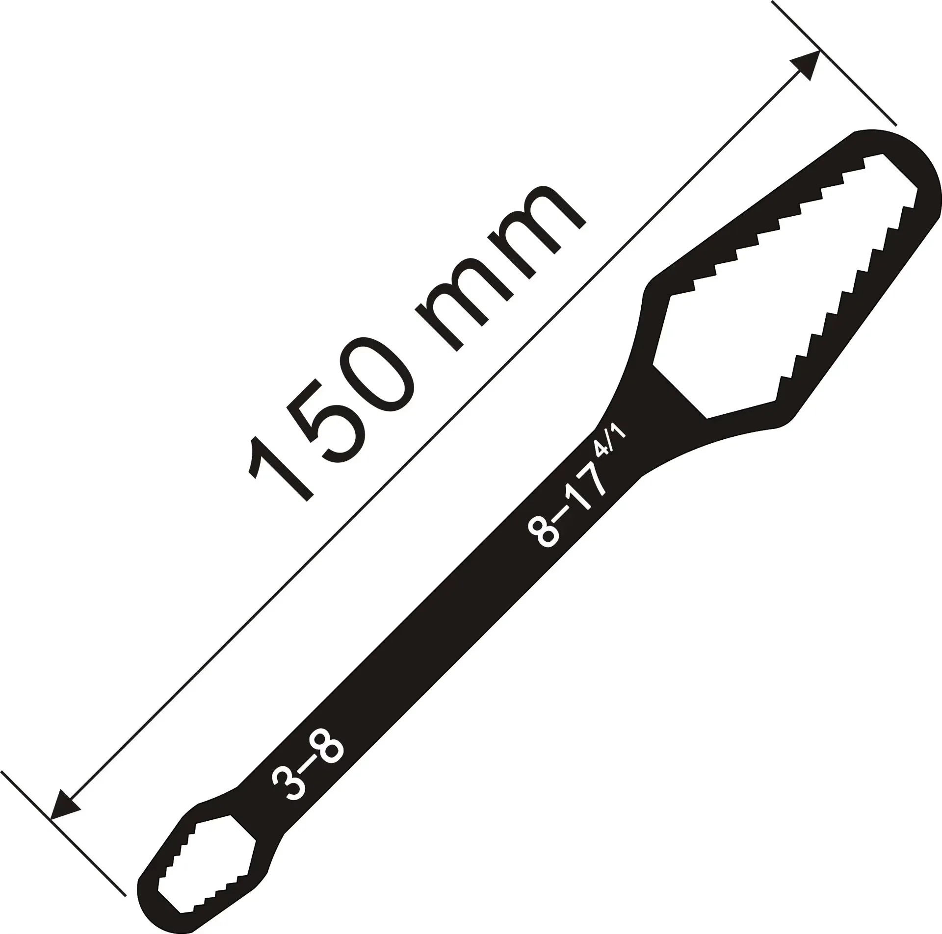 Clé Torx universelle 3-17mm, auto-serrant, lunettes réglables, planche de clé Torx à Double tête, outils manuels pour usine — 3/8
