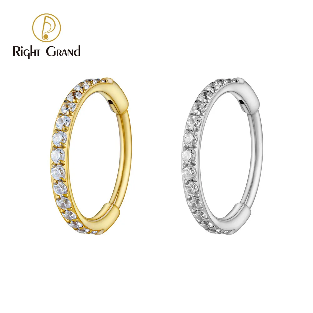 Right Grand ASTM F136 Titane 16G Slim Huggie Hoop Boucle d'oreille 6mm 8mm 10mm 12mm Boucle d'oreille hypoallergénique CZ Cartilage Helix Lobe d'oreille charnière Boucle d'oreille Piercing Bijoux de corps