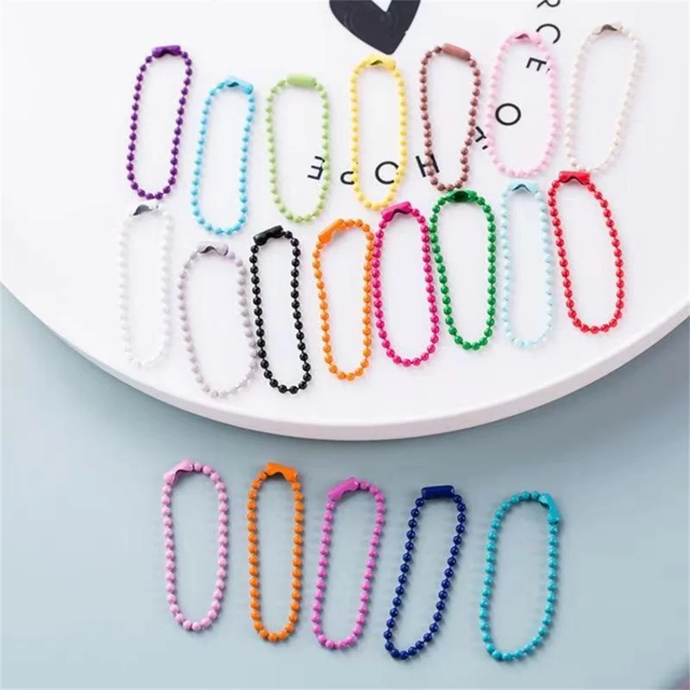 Chaînes de perles à billes, 20/40/80/100 pièces, adaptées au porte-clés/étiquette, connecteur d'étiquette à main pour bricolage de bracelets, accessoires de fabrication de bijoux — 3/6