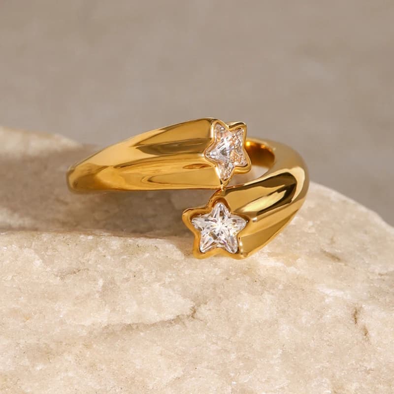 Bagues Ouvertes Géométriques Lisses en Acier Inoxydable pour Femme, Bague Périphérique, Bijoux en Diamants, Cadeau Simple, Document Or, Mode — 4/10