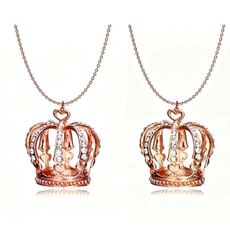 Collier pendentif couronne élégant, grande chaîne de clavicule, chaîne de pull, accessoire de bijoux à la mode, plusieurs couleurs, cadeau pour femmes et filles — 8/10