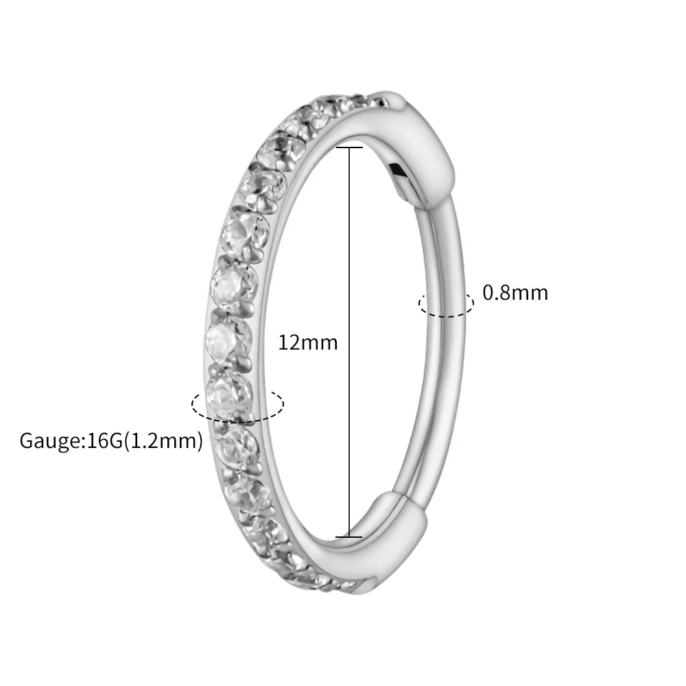 Right Grand ASTM F136 Titane 16G Slim Huggie Hoop Boucle d'oreille 6mm 8mm 10mm 12mm Boucle d'oreille hypoallergénique CZ Cartilage Helix Lobe d'oreille charnière Boucle d'oreille Piercing Bijoux de corps — 9/10