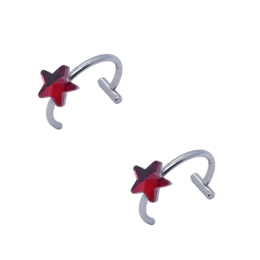 2 pièces à la mode 10mm en acier inoxydable Punk Clip sur faux Piercing nez enveloppement lèvres anneaux unisexe nez anneau femmes hommes Tusk corps bijoux — 7/10