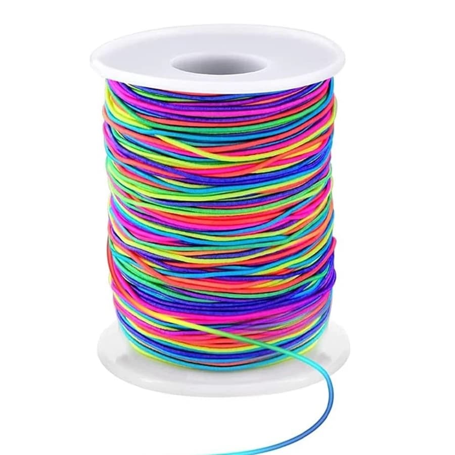 Corde de Bracelet extensible de 1mm, cordon élastique arc-en-ciel robuste pour la fabrication de bijoux, colliers, perles et artisanat