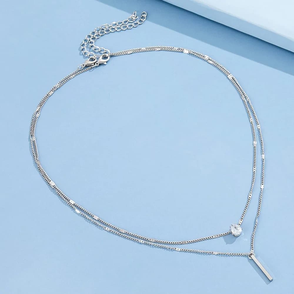 ChimZunderes Colar com pingente multicamadas para mulheres JOChoker Gargantilha brilhante joias presente de festa moda feminina — 10/10