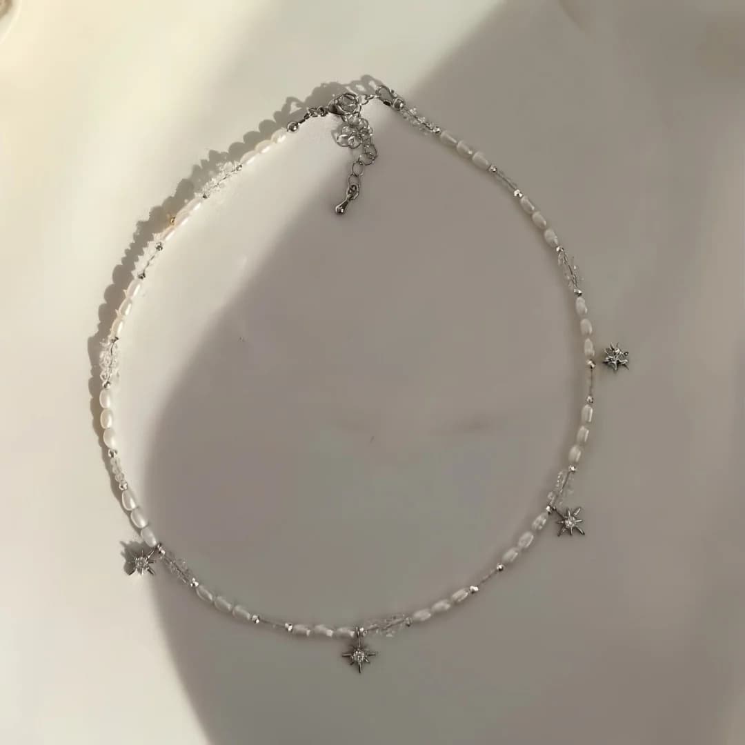 Collier de perles minimaliste pour femmes, nouveau Style, sensation de luxe, pompon, ton froid, Feng Shui, Xiaomi, chaîne de collier français — 5/10