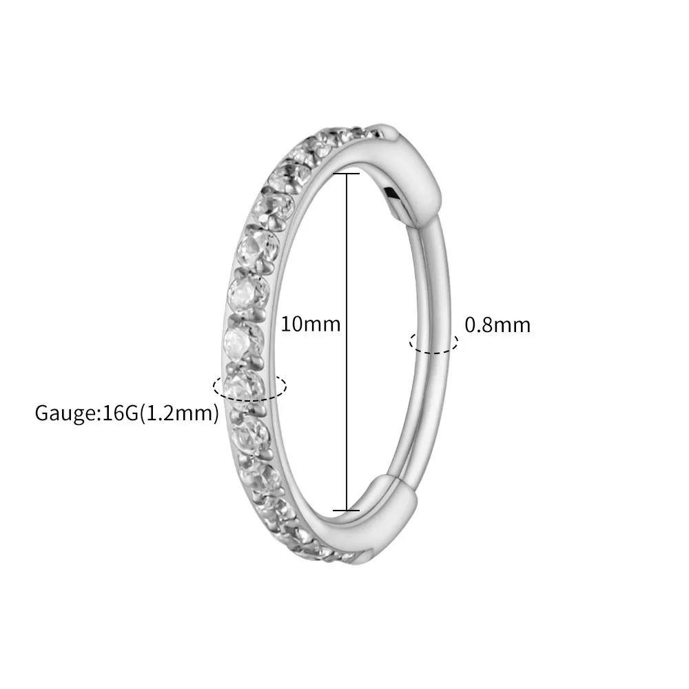 Right Grand ASTM F136 Titane 16G Slim Huggie Hoop Boucle d'oreille 6mm 8mm 10mm 12mm Boucle d'oreille hypoallergénique CZ Cartilage Helix Lobe d'oreille charnière Boucle d'oreille Piercing Bijoux de corps — 10/10