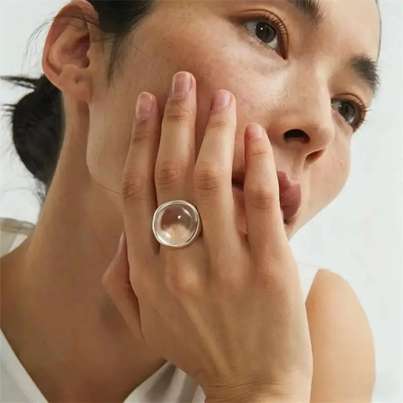 XIYANIKE – bagues réglables en cristal transparent élégantes pour femmes et filles, nouveaux bijoux à la mode, cadeau de fête, vente en gros — 6/6