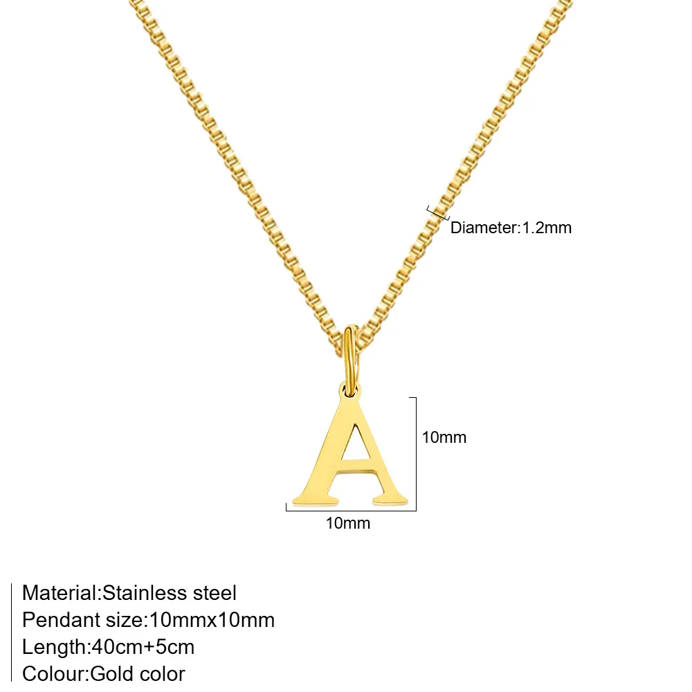 Collier initial A-Z plaqué or 18 carats, collier en acier inoxydable avec lettres mignonnes pour femmes — 5/10