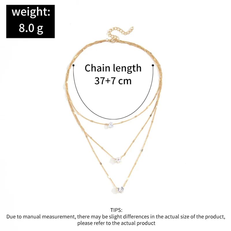 ChimZunderes Colar com pingente multicamadas para mulheres JOChoker Gargantilha brilhante joias presente de festa moda feminina — 2/10