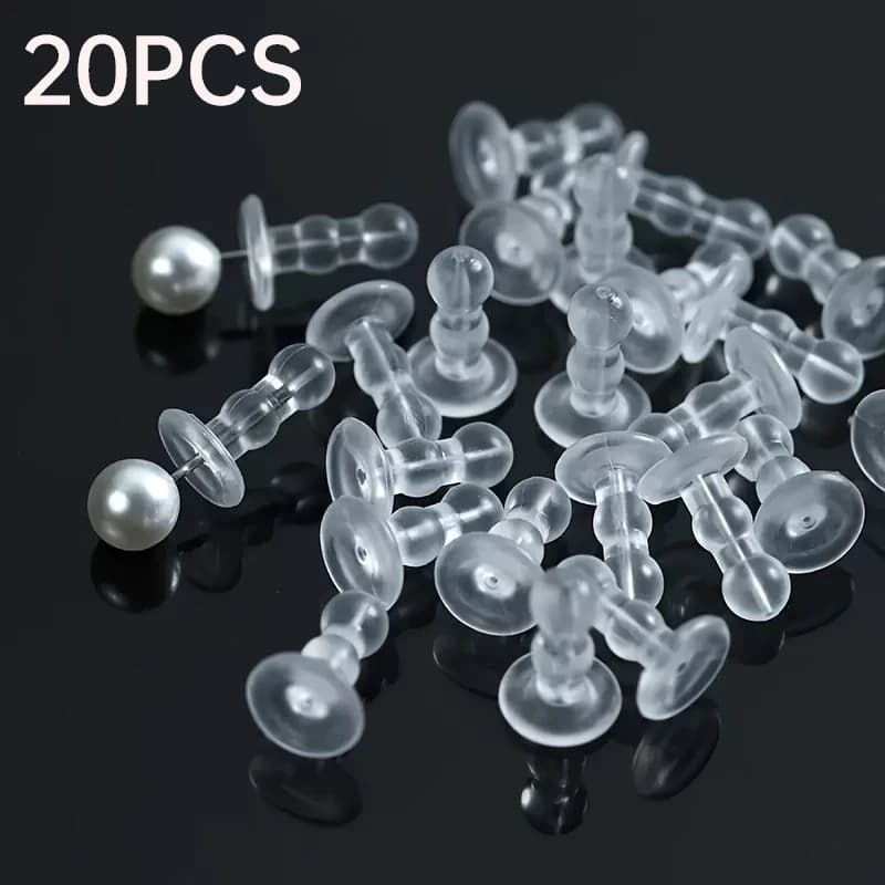Coussinet d'oreille en Silicone, boucle d'oreille anti-perçage, bouchon d'oreille à couverture complète, boucle d'oreille de sécurité arrière pour la Production de bricolage, Production de bijoux — 7/8