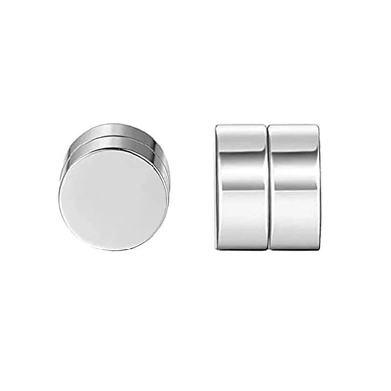 1 paire de boucles d'oreilles magnétiques fortes en cristal pour hommes et femmes, boucles d'oreilles Punk rondes en Zircon, bijoux Non percés — 5/7