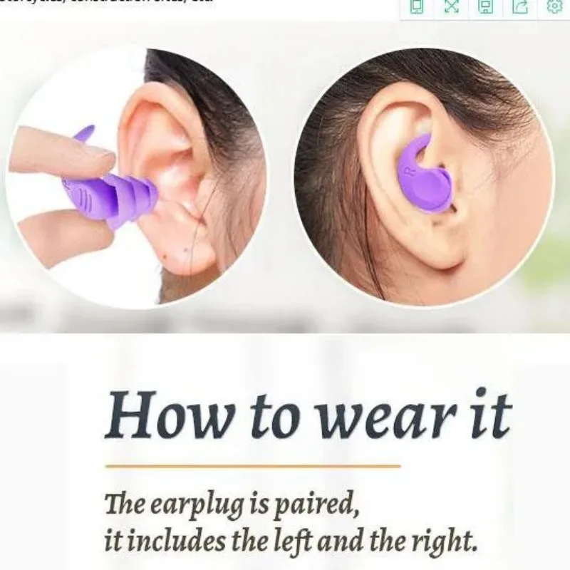 1 paire de bouchons d'oreilles anti-bruit, isolation phonique, Protection d'oreille, pour dormir, natation, voyage, réduction du bruit, étanche — 6/10