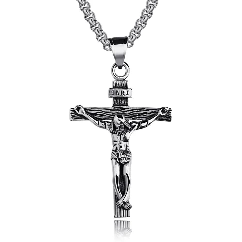 Collier croix premium pour femmes plaqué or 18 carats, chaîne tendance avec pendentif croix en or pour filles, collier crucifix pour femmes et filles — 8/10