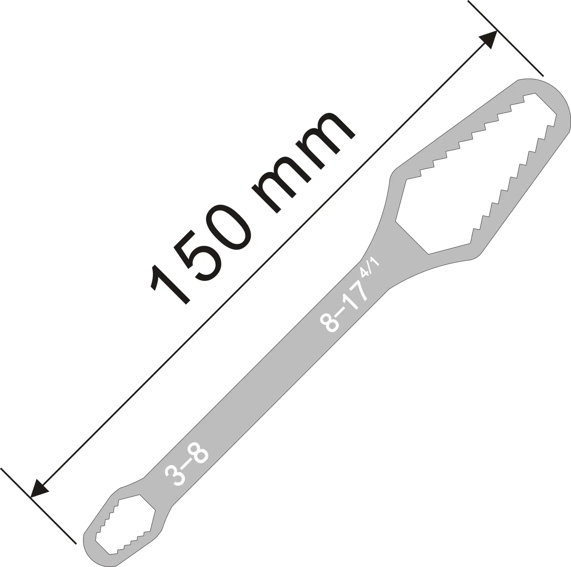 Clé Torx universelle 3-17mm, auto-serrant, lunettes réglables, planche de clé Torx à Double tête, outils manuels pour usine — 8/8