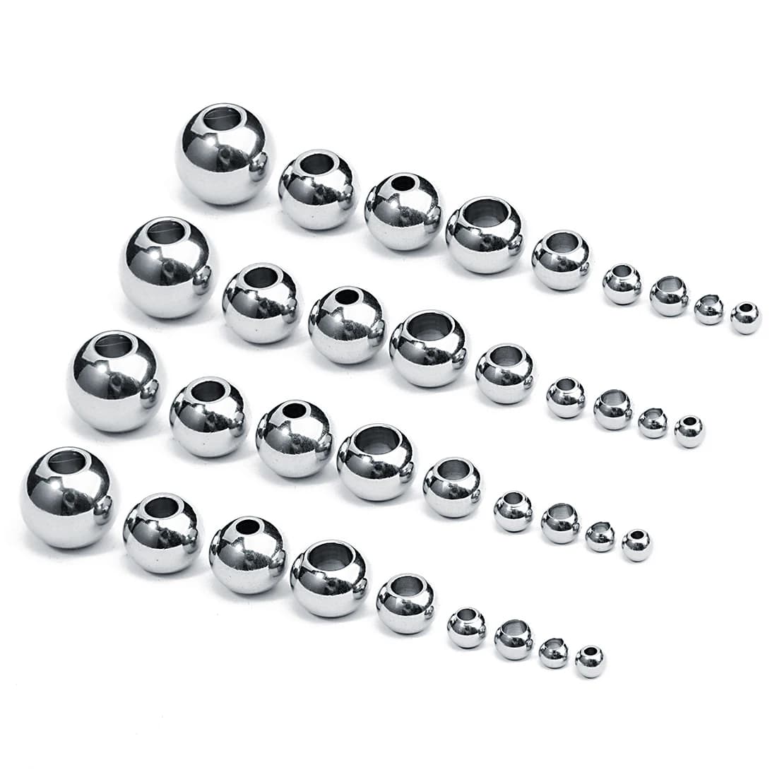 Perles en acier inoxydable de haute qualité, 2-10mm, pour la fabrication de bijoux, perles d'espacement amples, Bracelet, collier, vente en gros — 5/8
