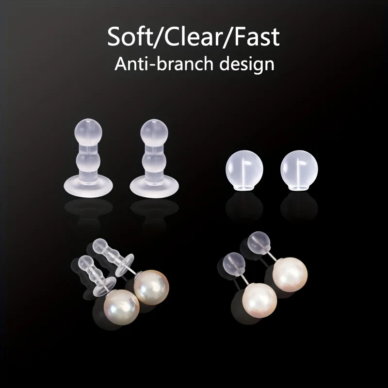 Coussinet d'oreille en Silicone, boucle d'oreille anti-perçage, bouchon d'oreille à couverture complète, boucle d'oreille de sécurité arrière pour la Production de bricolage, Production de bijoux — 2/8