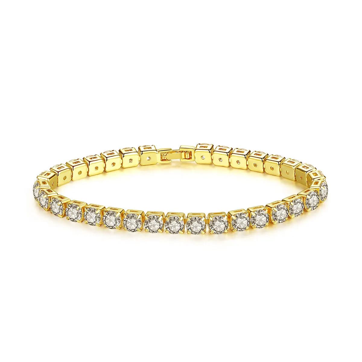 Bracelet de Tennis en zircone pour femmes, 4mm, breloque en cristal, chaîne fine de styliste, bijoux de mariage — 7/8