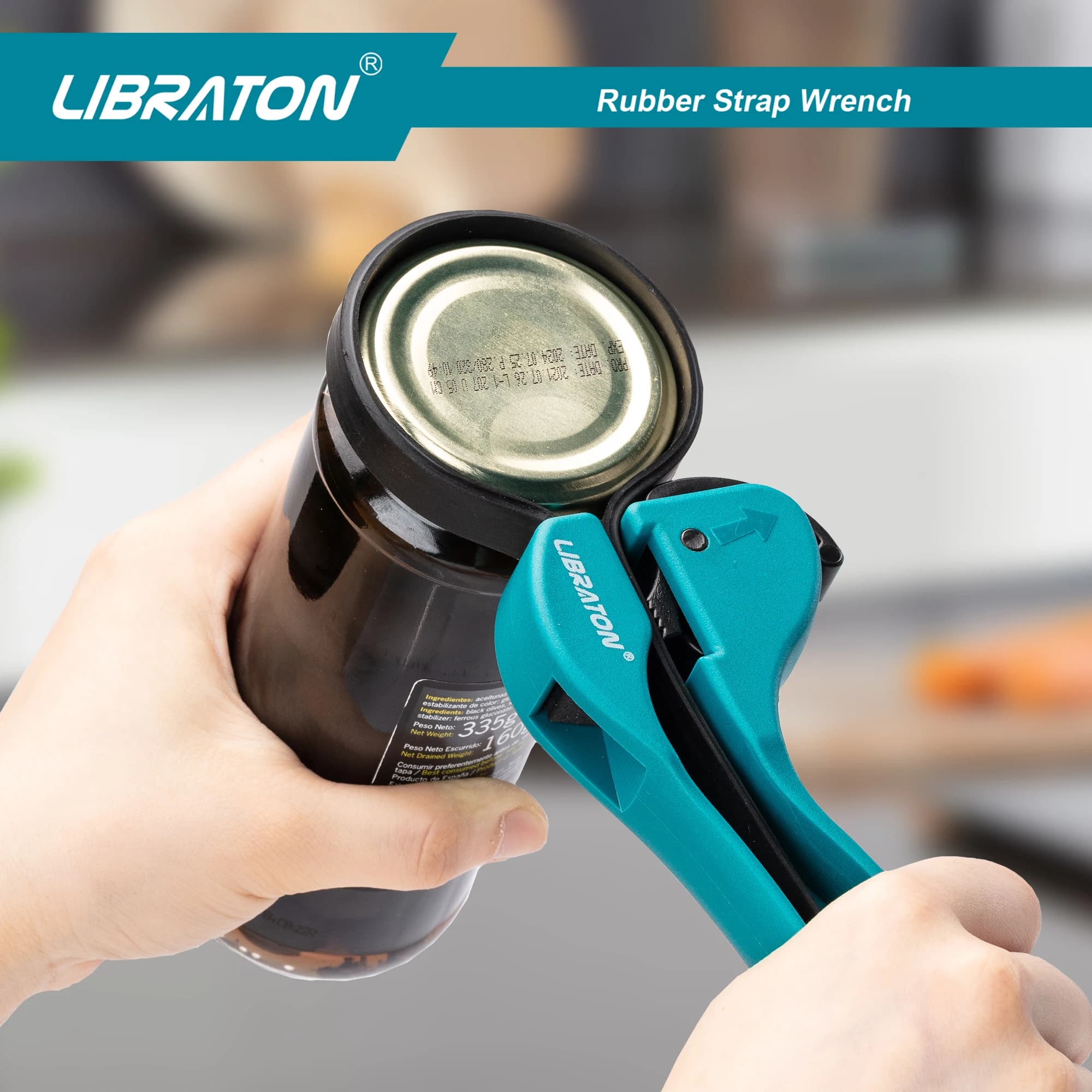 LIBRATON 1PC clé à ceinture multifonctionnelle sangle en caoutchouc réglable clé de pot outil ouvre clé cartouche tuyau filtre à huile outil — 6/7