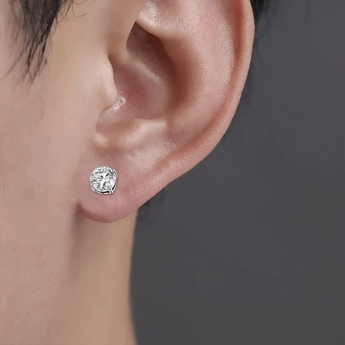 1 paire de boucles d'oreilles magnétiques fortes en cristal pour hommes et femmes, boucles d'oreilles Punk rondes en Zircon, bijoux Non percés — 2/7