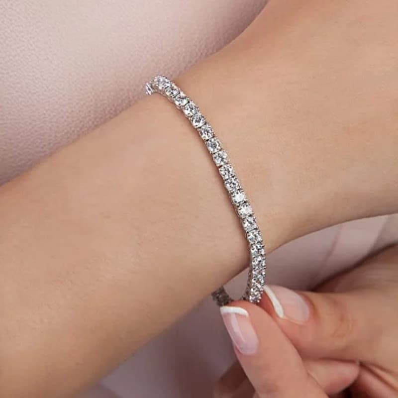 Bracelet de Tennis en zircone pour femmes, 4mm, breloque en cristal, chaîne fine de styliste, bijoux de mariage — 5/8