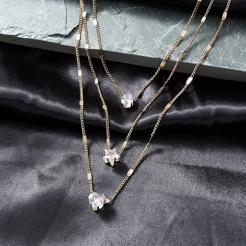 ChimZunderes Colar com pingente multicamadas para mulheres JOChoker Gargantilha brilhante joias presente de festa moda feminina — 3/10