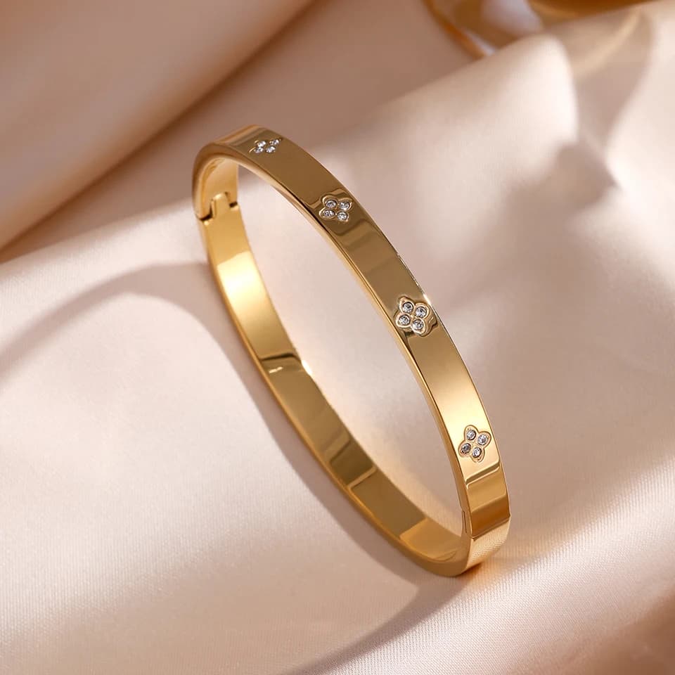 ZAKOL 5/1 pièces ensemble de bracelets en acier inoxydable incrusté de zircone scintillante pour femmes bracelets empilables mode ne se décolore pas bijoux cadeau — 4/10