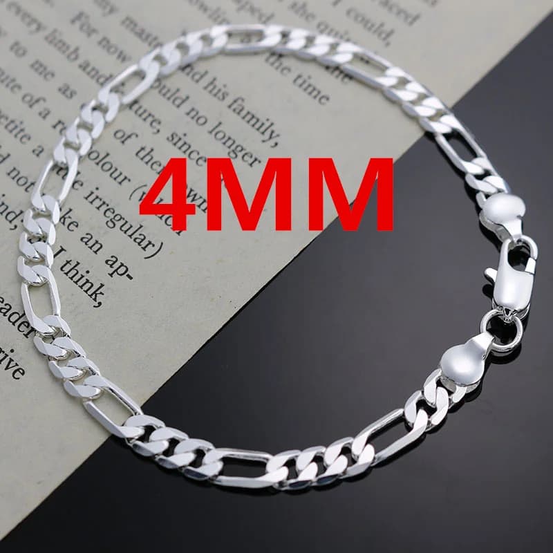 Noble nouvelle arrivée 925 argent 4MM chaîne pour hommes femmes Bracelet collier ensemble de bijoux dame cadeaux de noël breloques de mariage