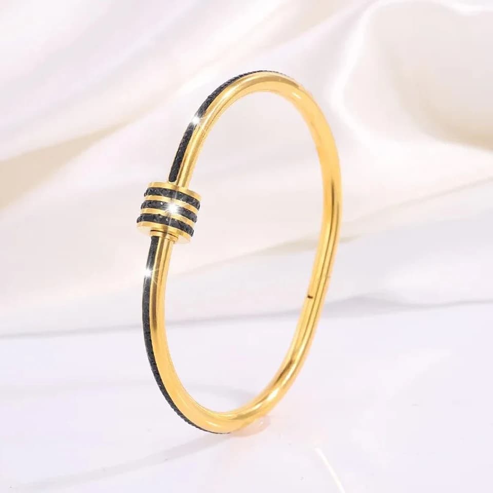 ZAKOL 5/1 pièces ensemble de bracelets en acier inoxydable incrusté de zircone scintillante pour femmes bracelets empilables mode ne se décolore pas bijoux cadeau — 9/10