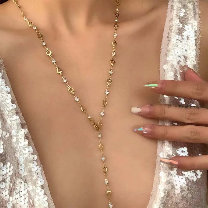 LATS nouveau luxe coloré Long gland collier pour femmes brillant strass cristal Zircon tour de cou bohème déclaration bijoux cadeaux — 3/8