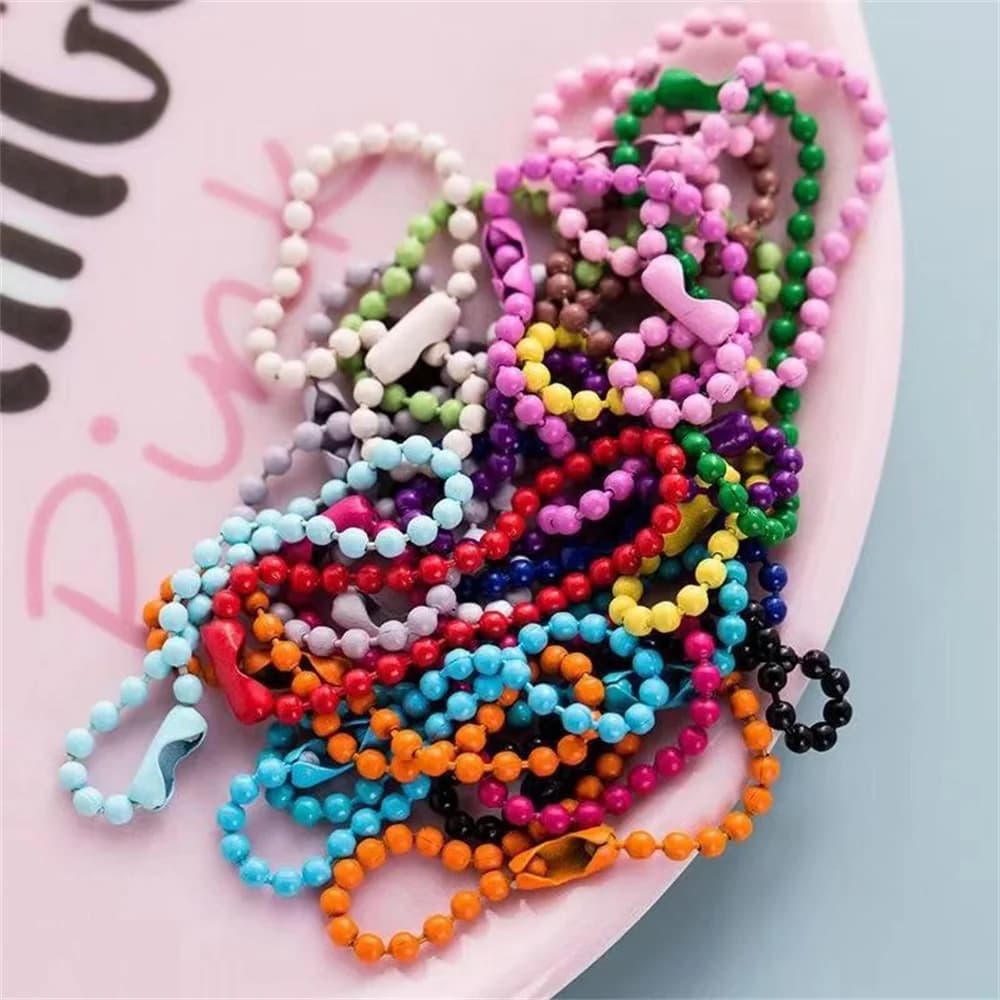 Chaînes de perles à billes, 20/40/80/100 pièces, adaptées au porte-clés/étiquette, connecteur d'étiquette à main pour bricolage de bracelets, accessoires de fabrication de bijoux — 4/6