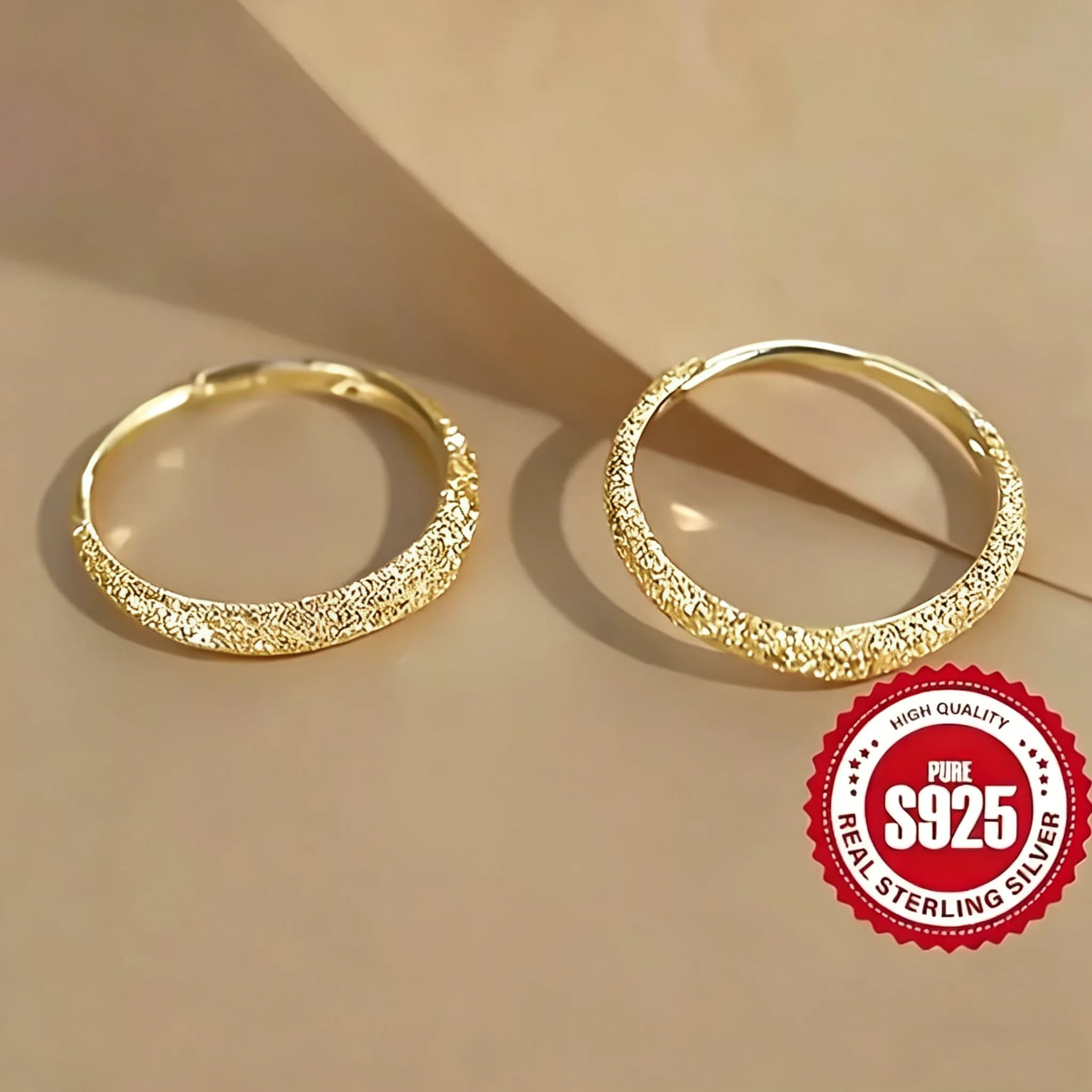 Boucles d'oreilles argentées pures pour femmes, boucles d'oreilles circulaires scintillantes givrées, cadeaux de bijoux pour la saint-valentin et la fête des mères — 7/7