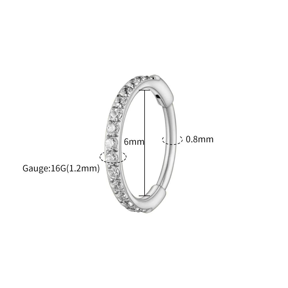 Right Grand ASTM F136 Titane 16G Slim Huggie Hoop Boucle d'oreille 6mm 8mm 10mm 12mm Boucle d'oreille hypoallergénique CZ Cartilage Helix Lobe d'oreille charnière Boucle d'oreille Piercing Bijoux de corps — 8/10