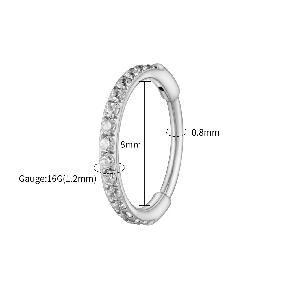 Right Grand ASTM F136 Titane 16G Slim Huggie Hoop Boucle d'oreille 6mm 8mm 10mm 12mm Boucle d'oreille hypoallergénique CZ Cartilage Helix Lobe d'oreille charnière Boucle d'oreille Piercing Bijoux de corps — 7/10