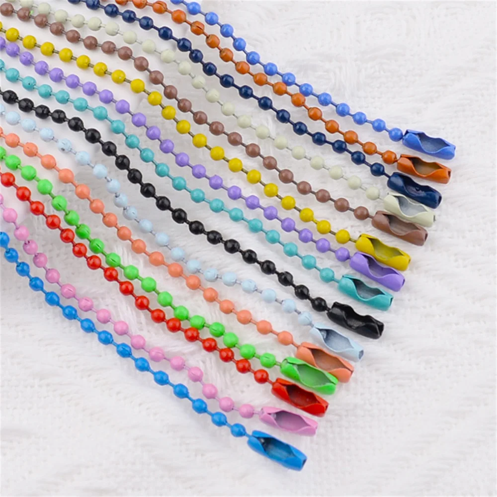 Chaînes de perles à billes, 20/40/80/100 pièces, adaptées au porte-clés/étiquette, connecteur d'étiquette à main pour bricolage de bracelets, accessoires de fabrication de bijoux — 6/6