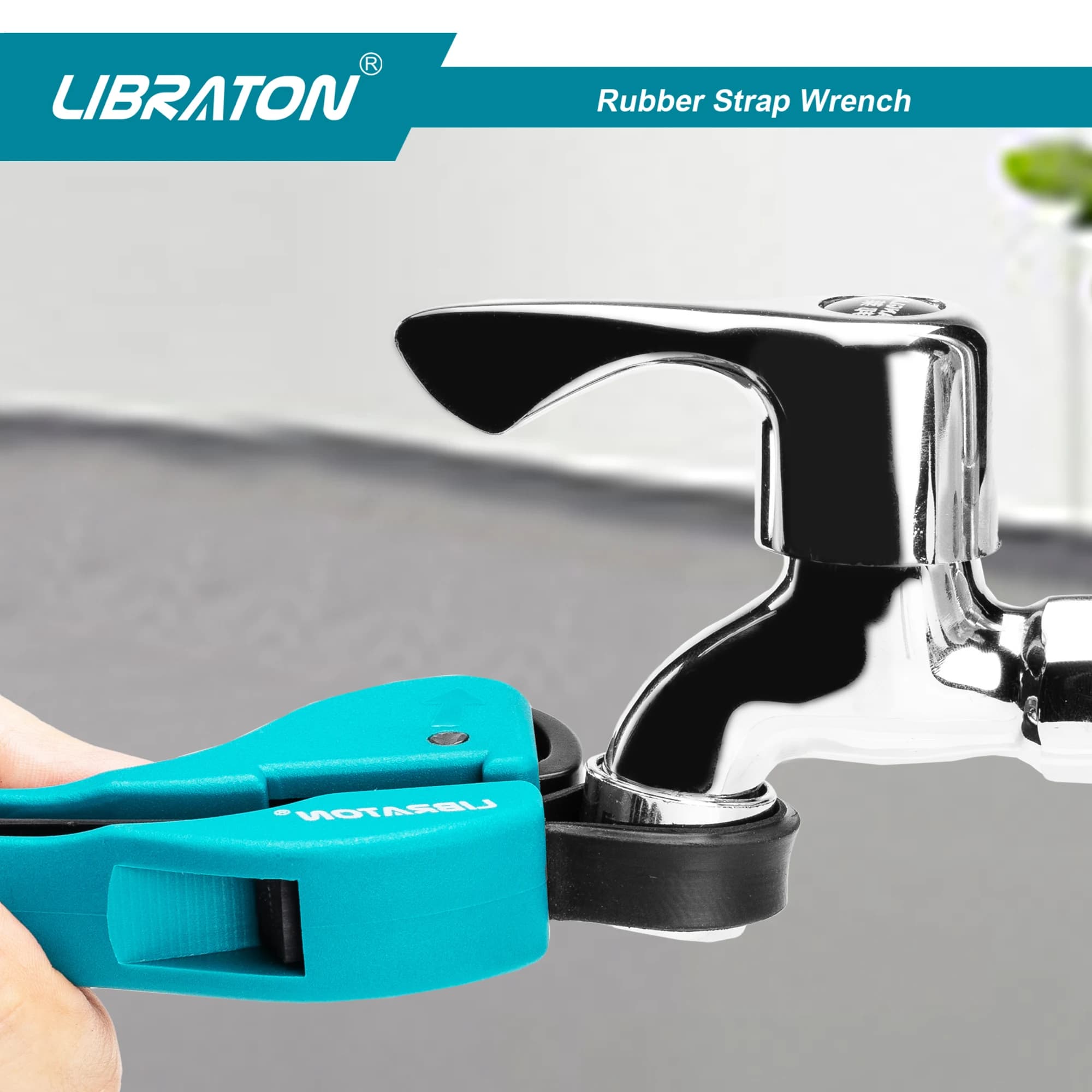 LIBRATON 1PC clé à ceinture multifonctionnelle sangle en caoutchouc réglable clé de pot outil ouvre clé cartouche tuyau filtre à huile outil — 5/7