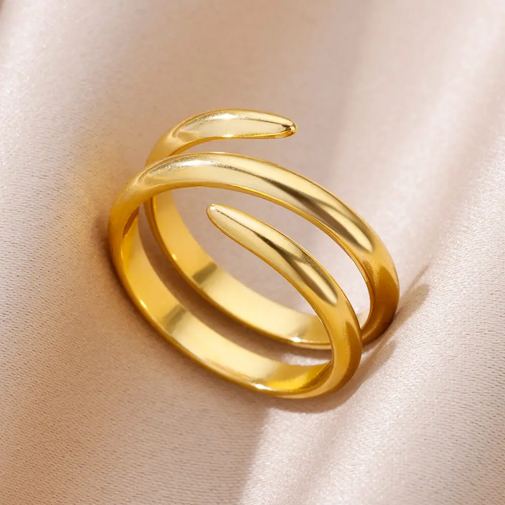 Bagues en acier inoxydable 316L pour femmes, couleur or, ne se décolore jamais, bagues classiques de luxe, bagues de couple de mariage, bijoux, livraison gratuite — 5/10