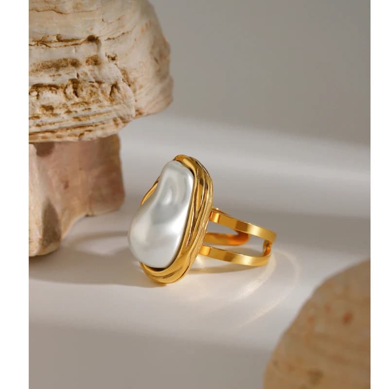 Bagues Ouvertes Géométriques Lisses en Acier Inoxydable pour Femme, Bague Périphérique, Bijoux en Diamants, Cadeau Simple, Document Or, Mode — 5/10